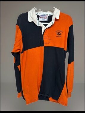 Vtg 90s OSU Oklahoma State Cowboys Rugby shirt jersey